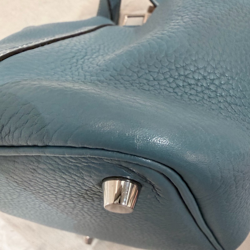 Hermes/ Picotin 18/ 框Q/ 牛仔藍銀扣/ TC-25
