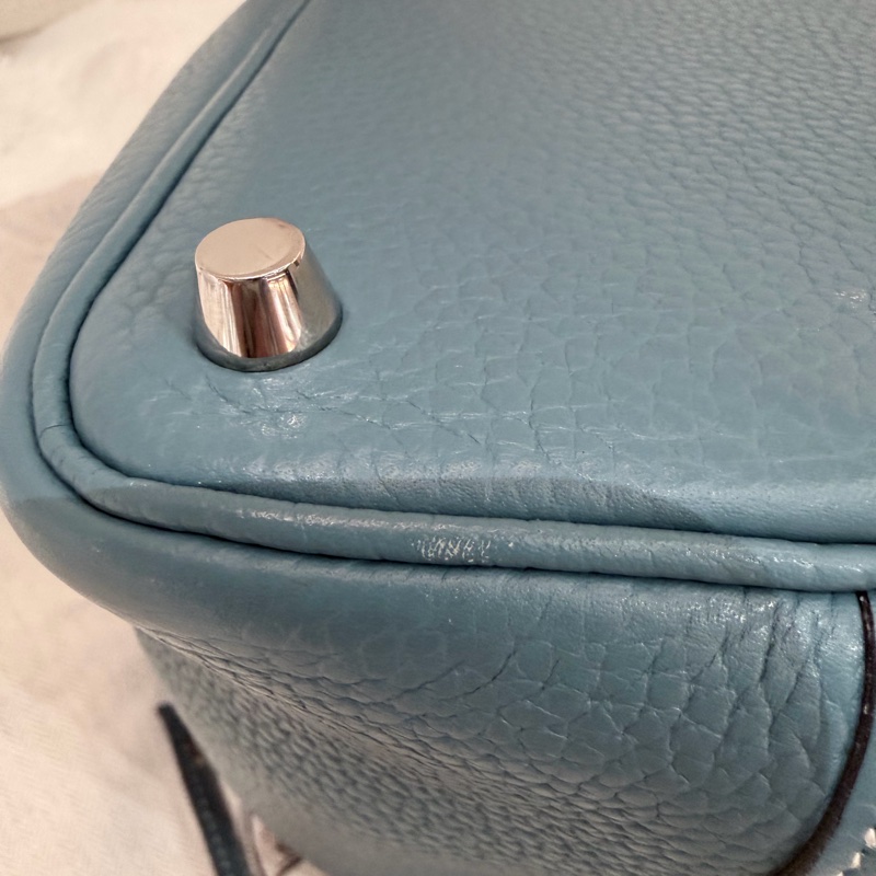 Hermes/ Picotin 18/ 框Q/ 牛仔藍銀扣/ TC-27