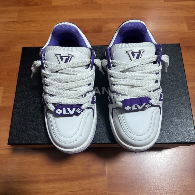 Lv Trainer Maxi小胖丁 路易威登麵包鞋女款白紫 34.5碼-2