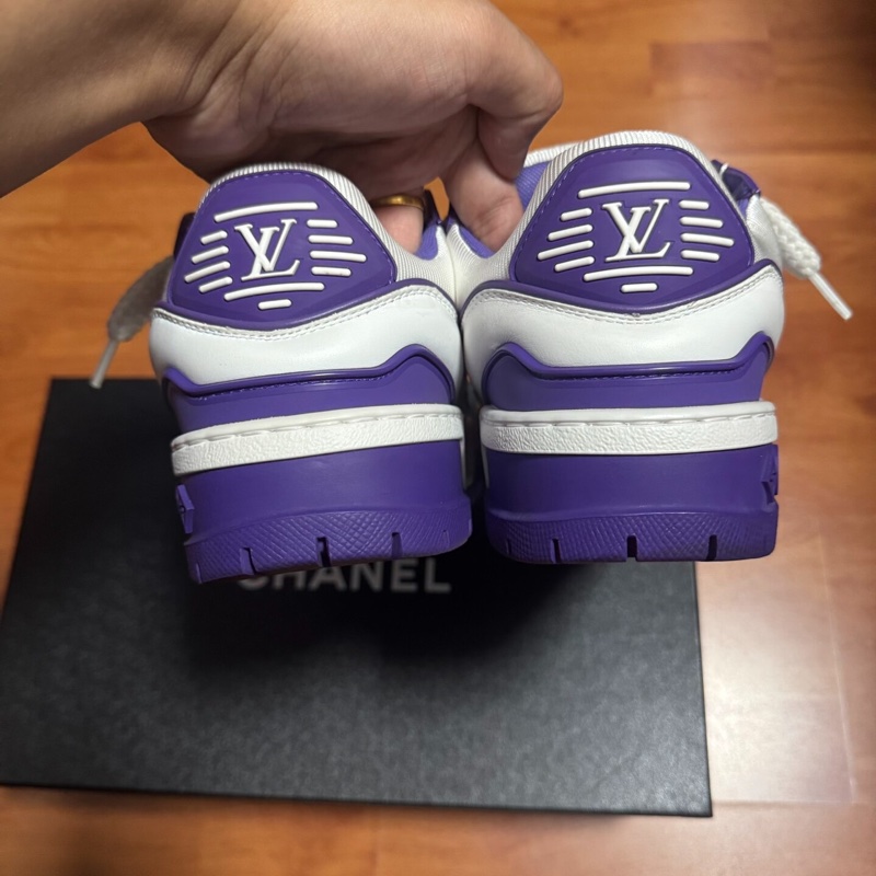 Lv Trainer Maxi小胖丁 路易威登麵包鞋女款白紫 34.5碼-4