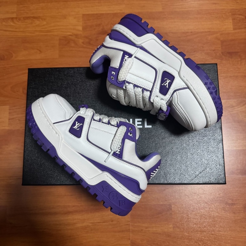 Lv Trainer Maxi小胖丁 路易威登麵包鞋女款白紫 34.5碼-7