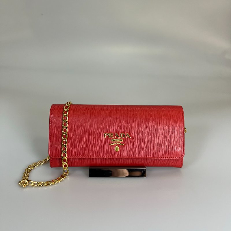 PRADA 236 紅防刮WOC鍊條包-0