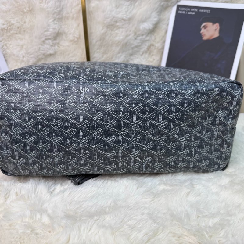 Goyard Saint Louis 托特包 灰色 老花 塗層帆布拼牛皮 小號 子母包-2