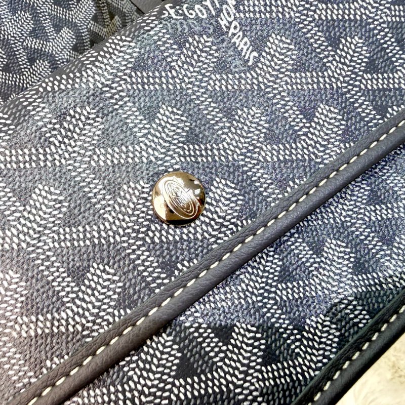 Goyard Saint Louis 托特包 灰色 老花 塗層帆布拼牛皮 小號 子母包-4