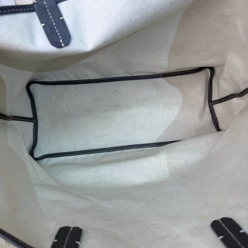 Goyard Saint Louis 托特包 灰色 老花 塗層帆布拼牛皮 小號 子母包-6