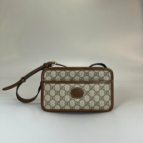 GUCCI 658572棕老花相機包