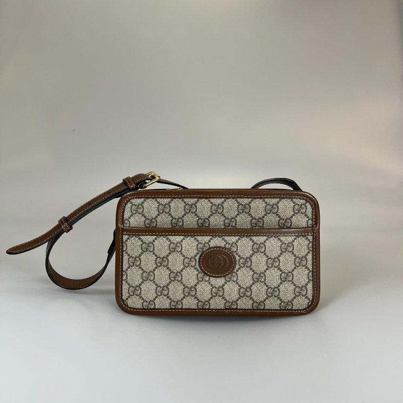 GUCCI 658572棕老花相機包-0