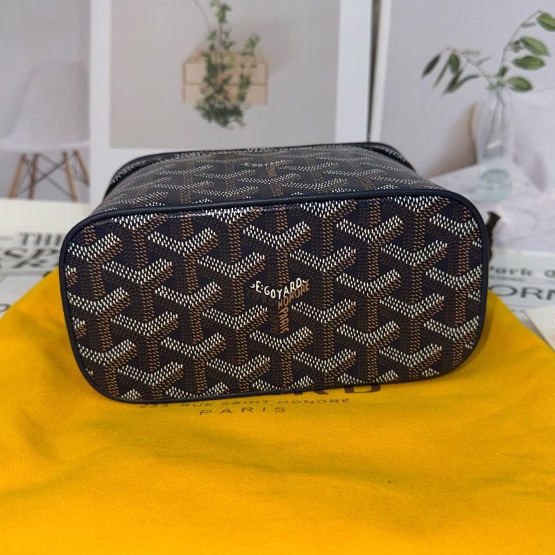 Goyard Muse 海藍色 迷小型帆布 小牛皮化妝袋-2