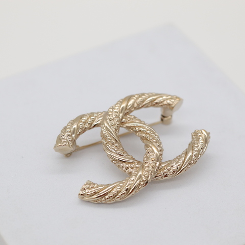 Chanel 香奈兒CC LOGO 金色胸針