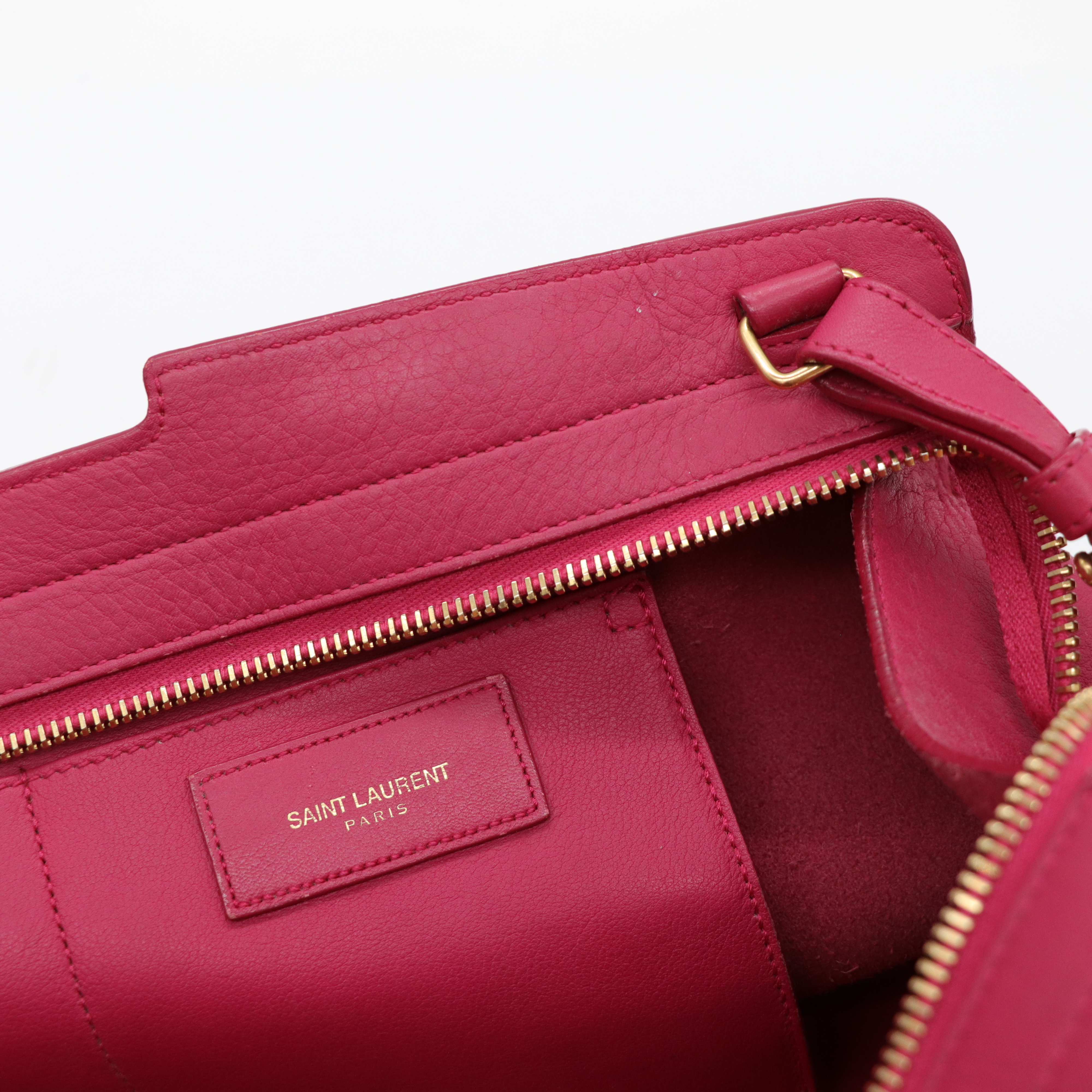 Saint Laurent 聖羅蘭 桃紅色 牛皮 手提包 斜挎包-16