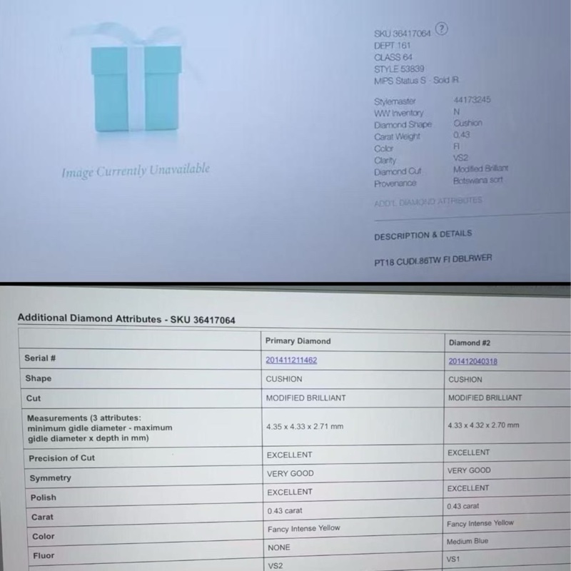 Tiffany soleste系列 0.43克拉方形切割圍鑲黃鑽耳環,濃彩黃-7