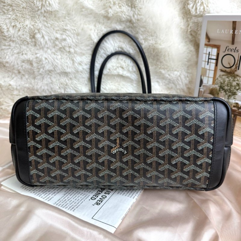 Goyard Saint Louis 購物袋 黑色 老花 Goyardine 帆布 小號-5