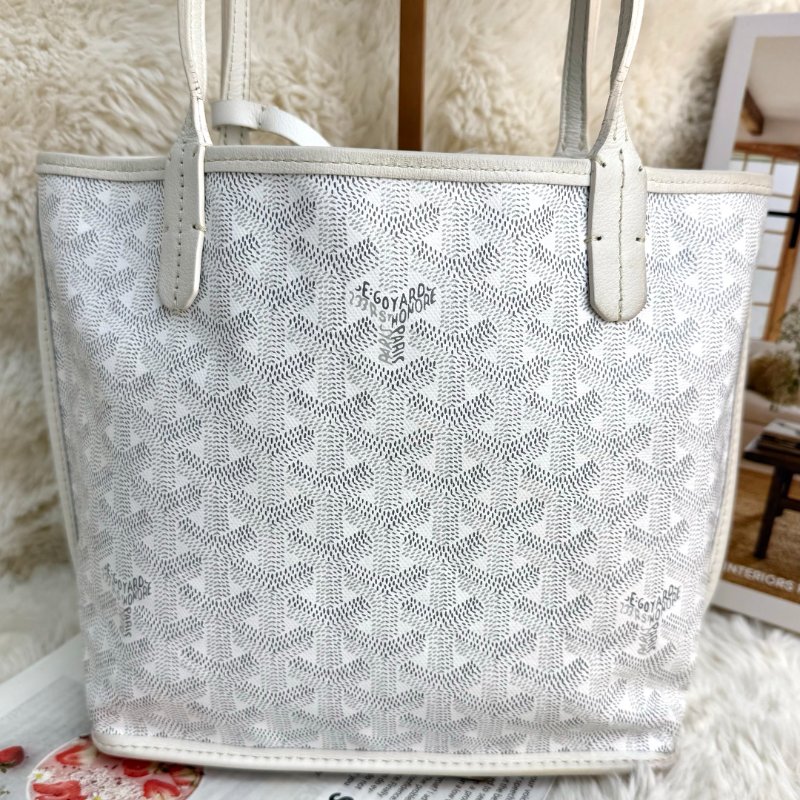 Goyard mini tote老花白灰色-1