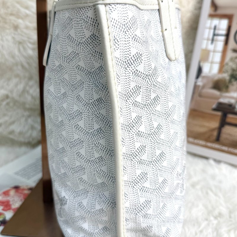 Goyard mini tote老花白灰色-4