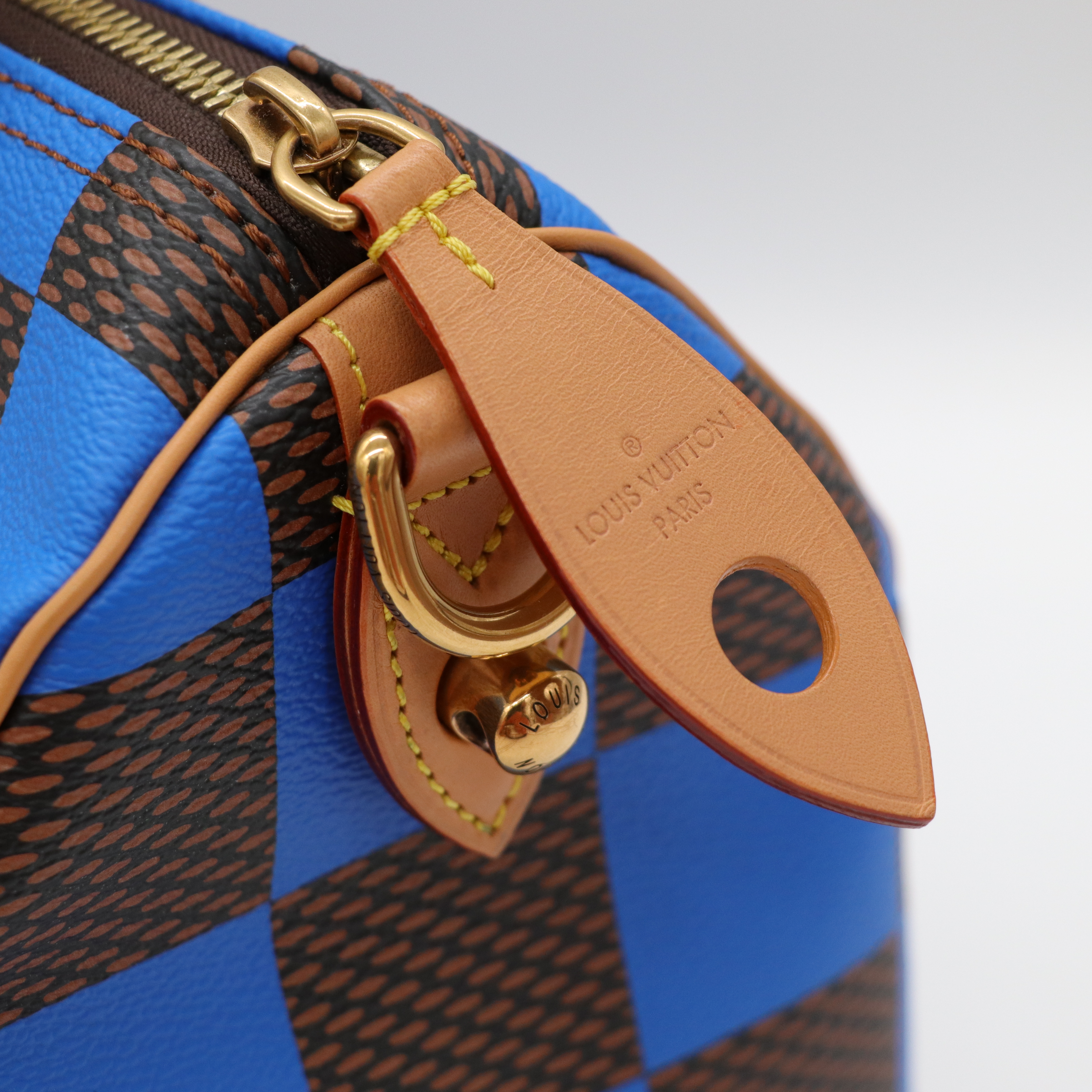 Louis Vuitton路易威登 SPEEDY 25BLUE COATED CANVAS 藍色 手提包 肩背包-7