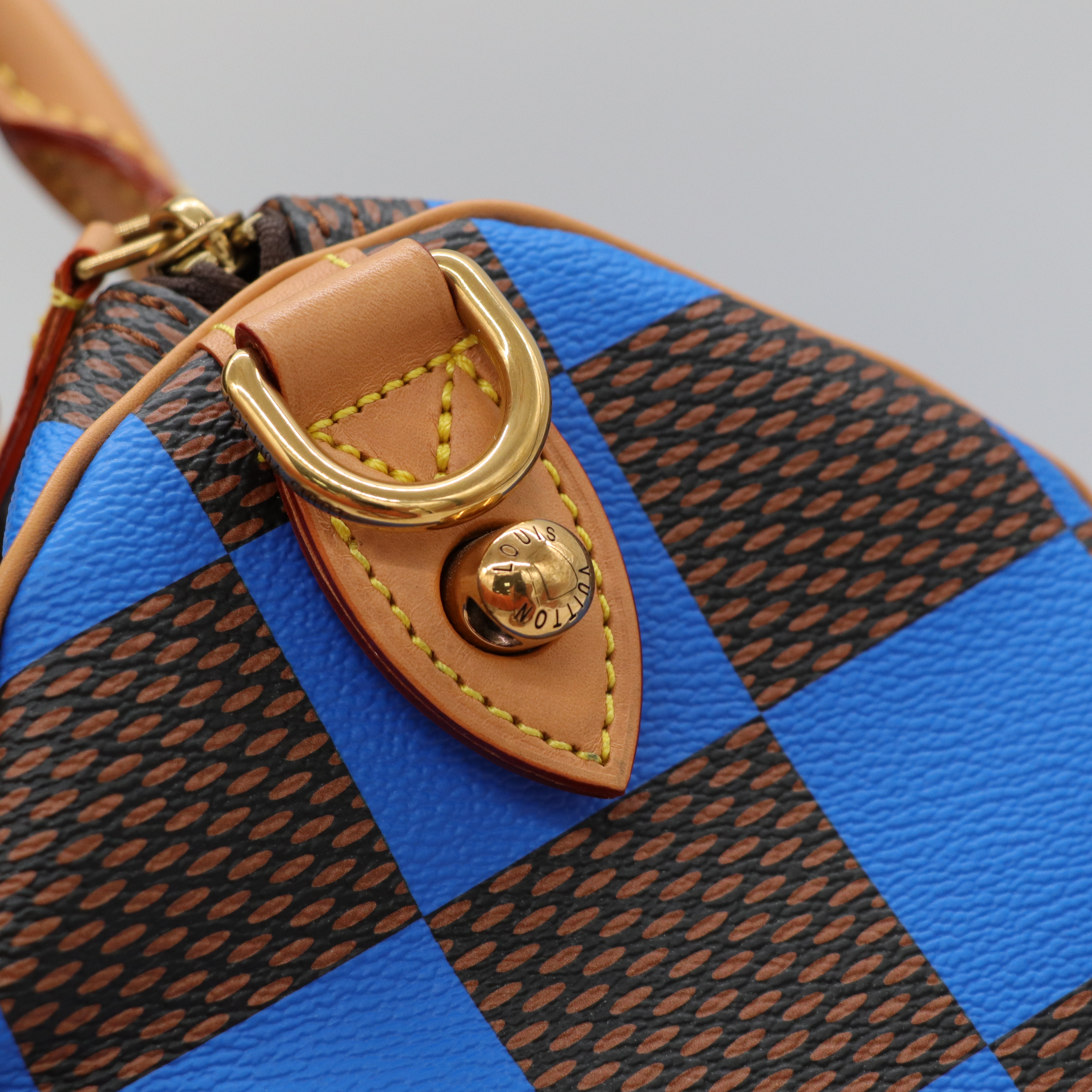 Louis Vuitton路易威登 SPEEDY 25BLUE COATED CANVAS 藍色 手提包 肩背包-8