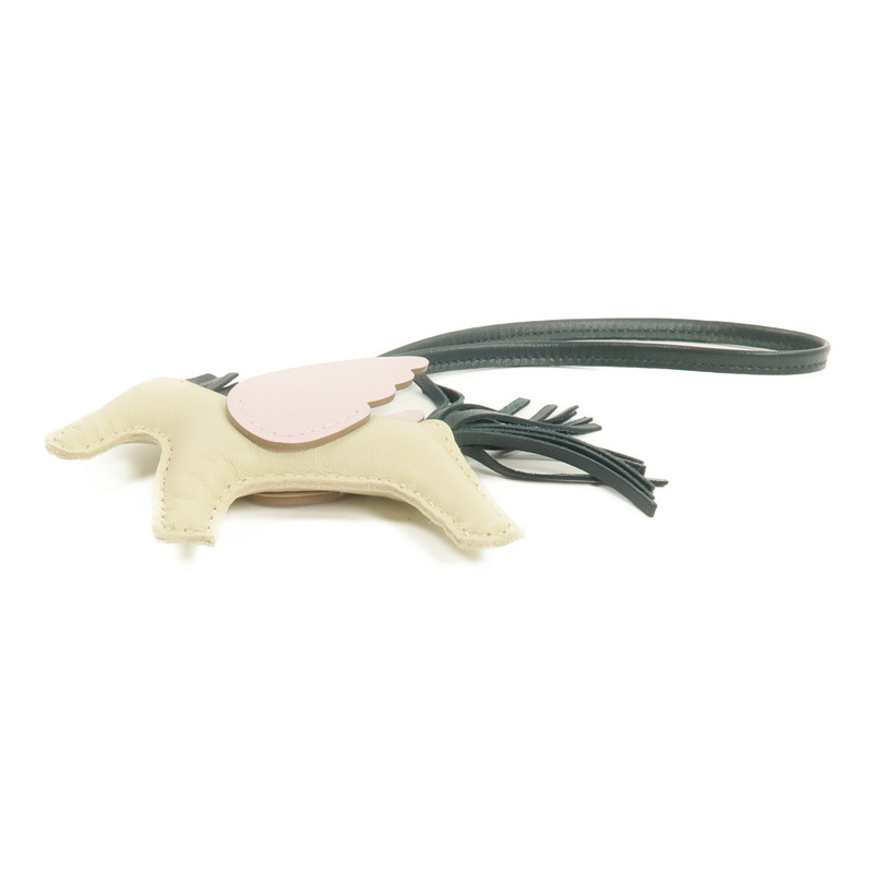 HERMES Milo/Swift皮革Rodeo Pegase PM掛飾Craie-2