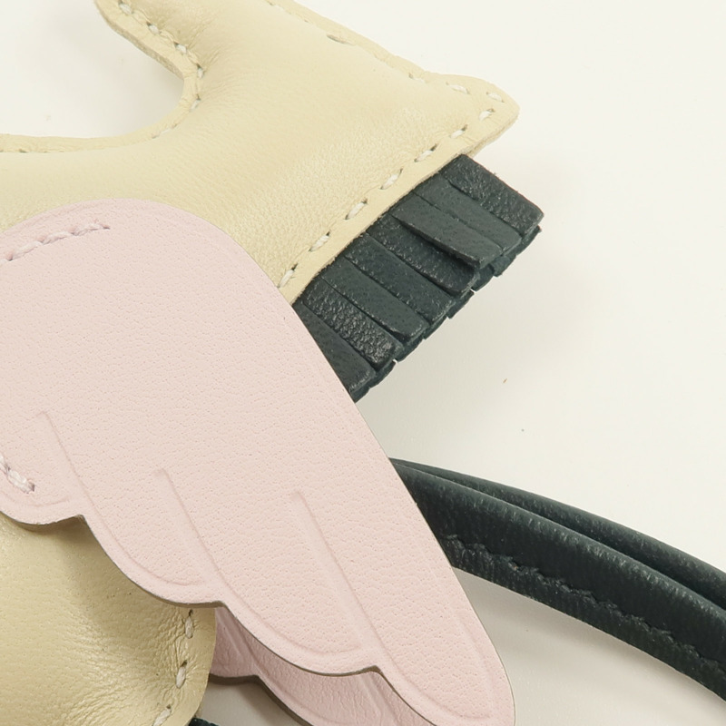 HERMES Milo/Swift皮革Rodeo Pegase PM掛飾Craie-3