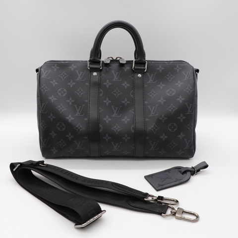 Louis Vuitton路易威登 黑色City Keepall Eclipse帆布 斜背包