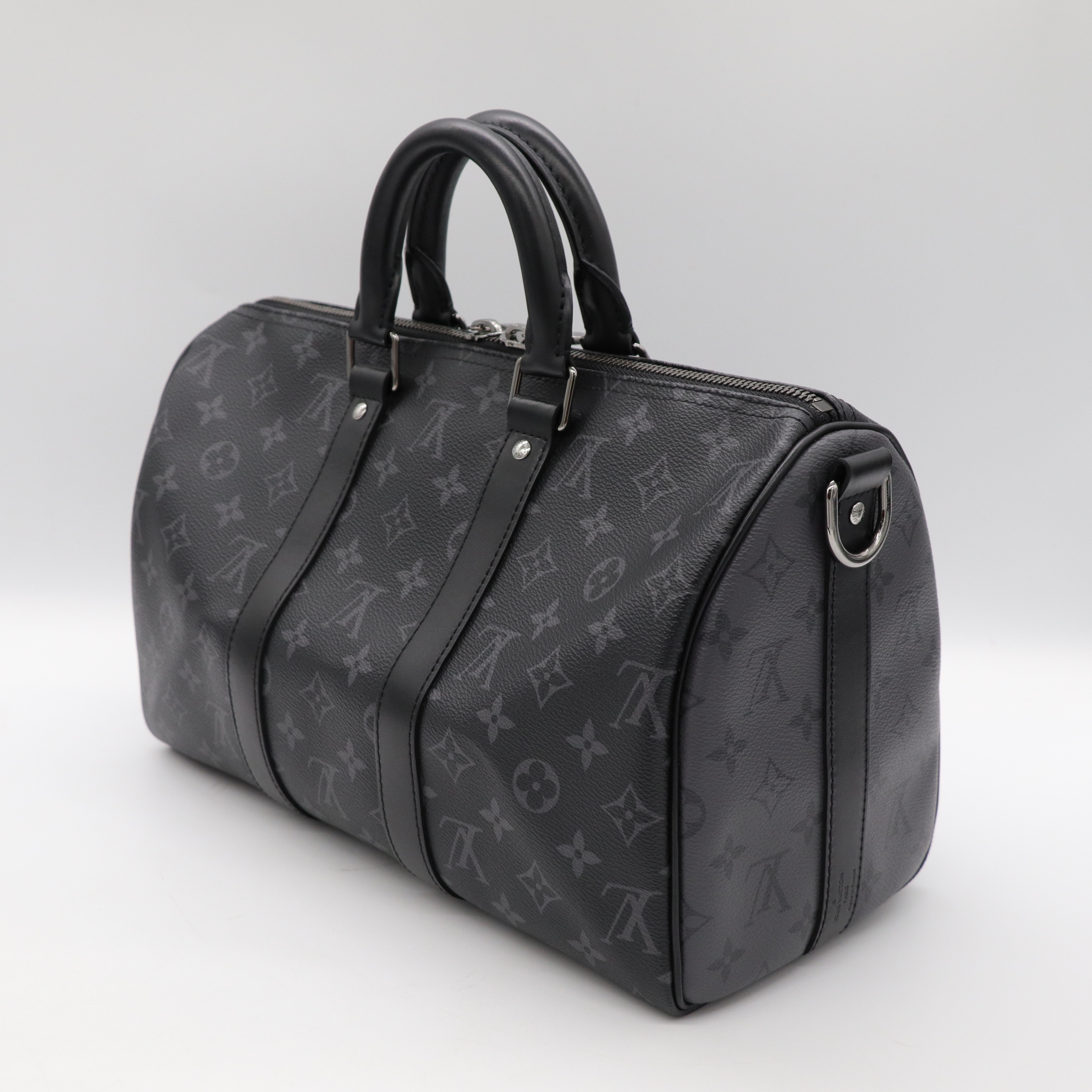 Louis Vuitton路易威登 黑色City Keepall Eclipse帆布 斜背包-6