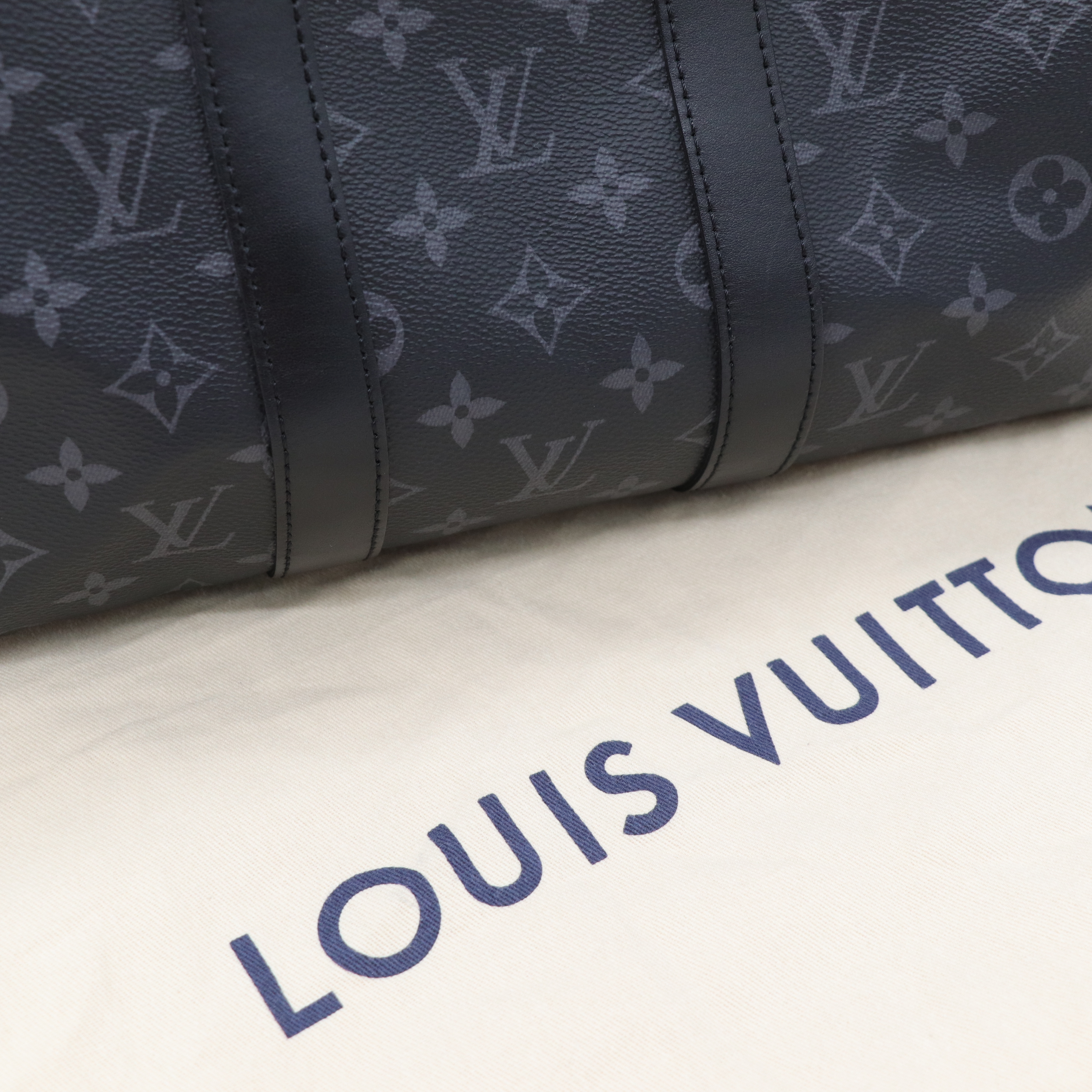 Louis Vuitton路易威登 黑色City Keepall Eclipse帆布 斜背包-18