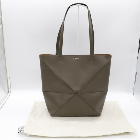 LOEWE 羅威 PUZZLE FOLD TOTE BAG 拼圖摺疊 灰綠色 肩背包 手提包