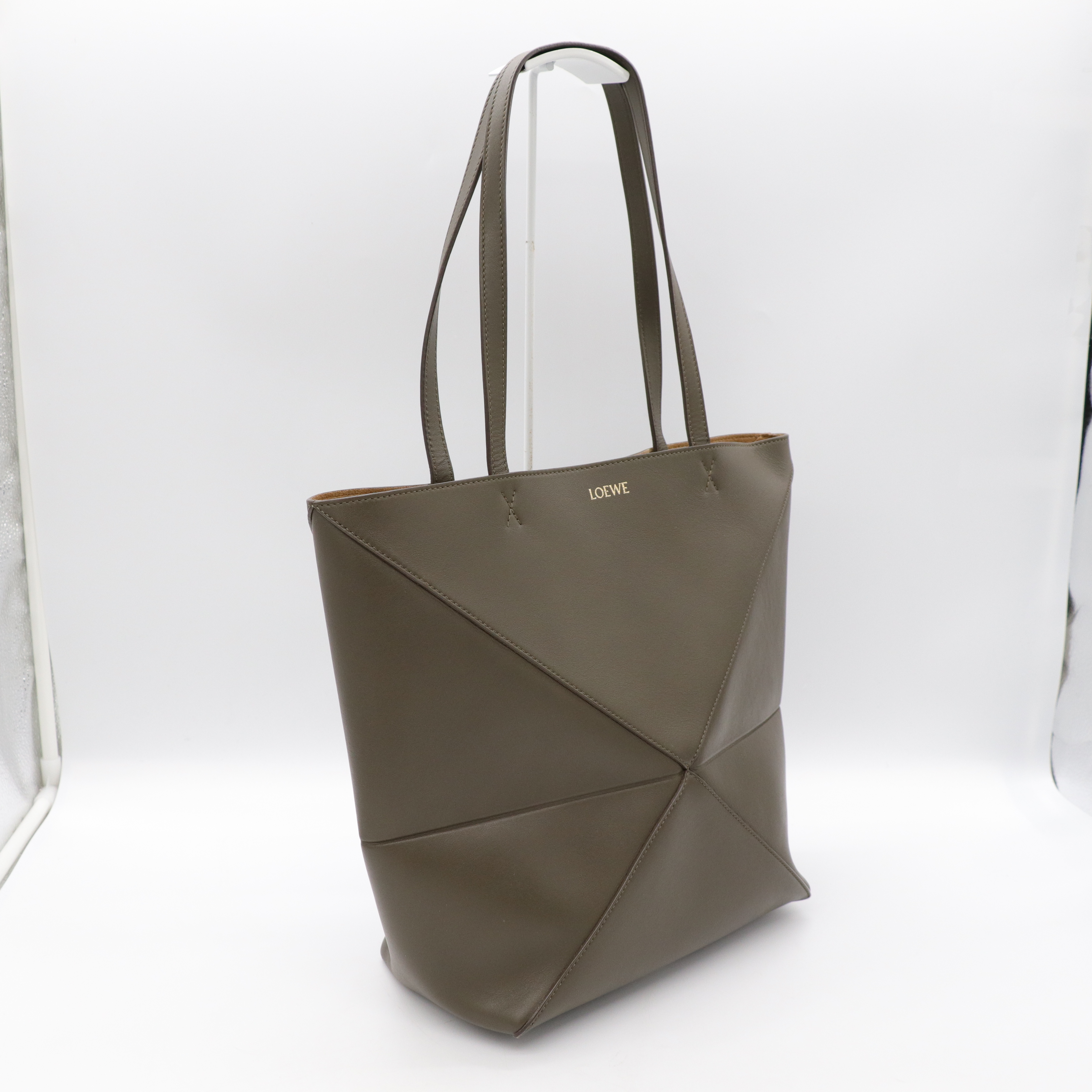 LOEWE 羅威 PUZZLE FOLD TOTE BAG 拼圖摺疊 灰綠色 肩背包 手提包-1
