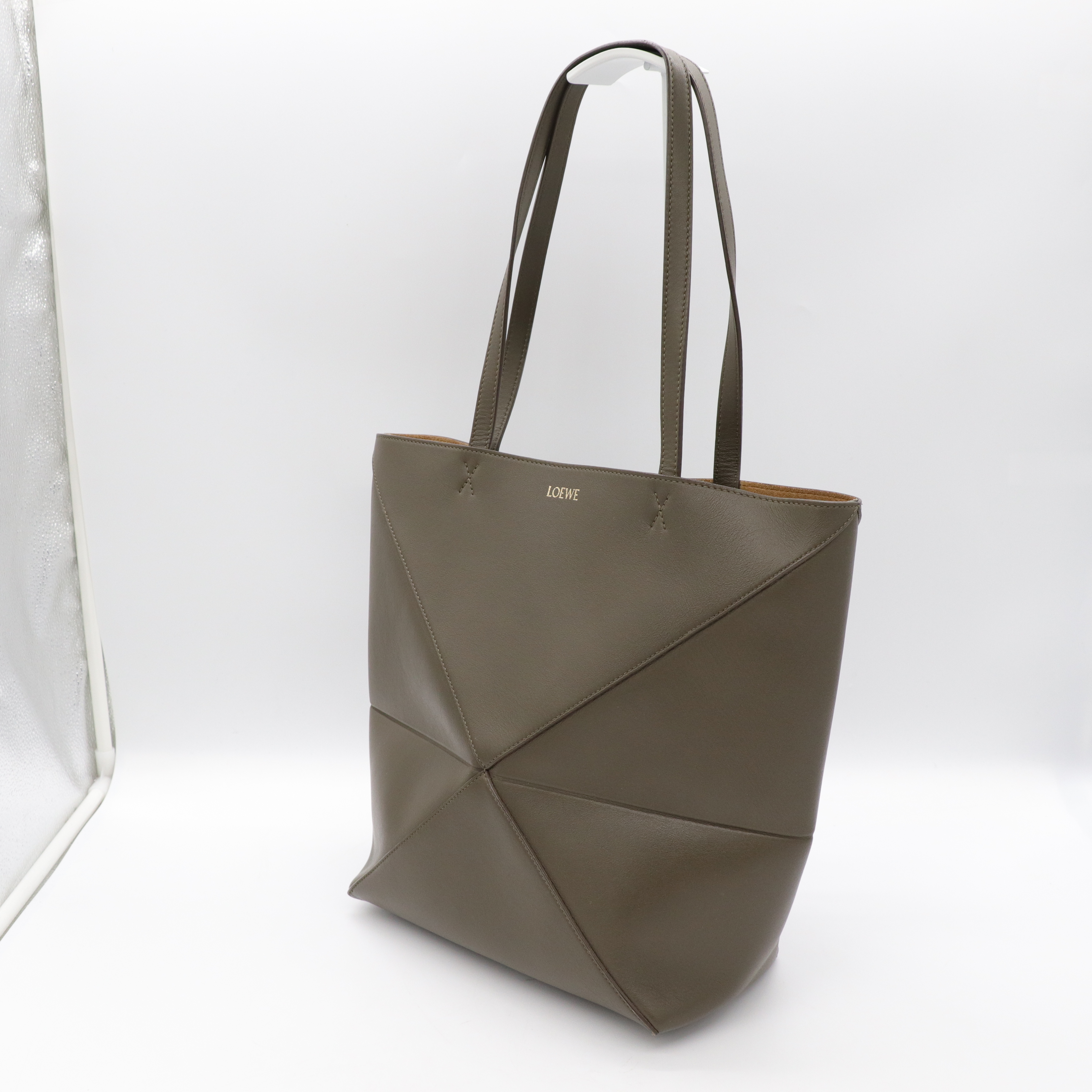 LOEWE 羅威 PUZZLE FOLD TOTE BAG 拼圖摺疊 灰綠色 肩背包 手提包-2