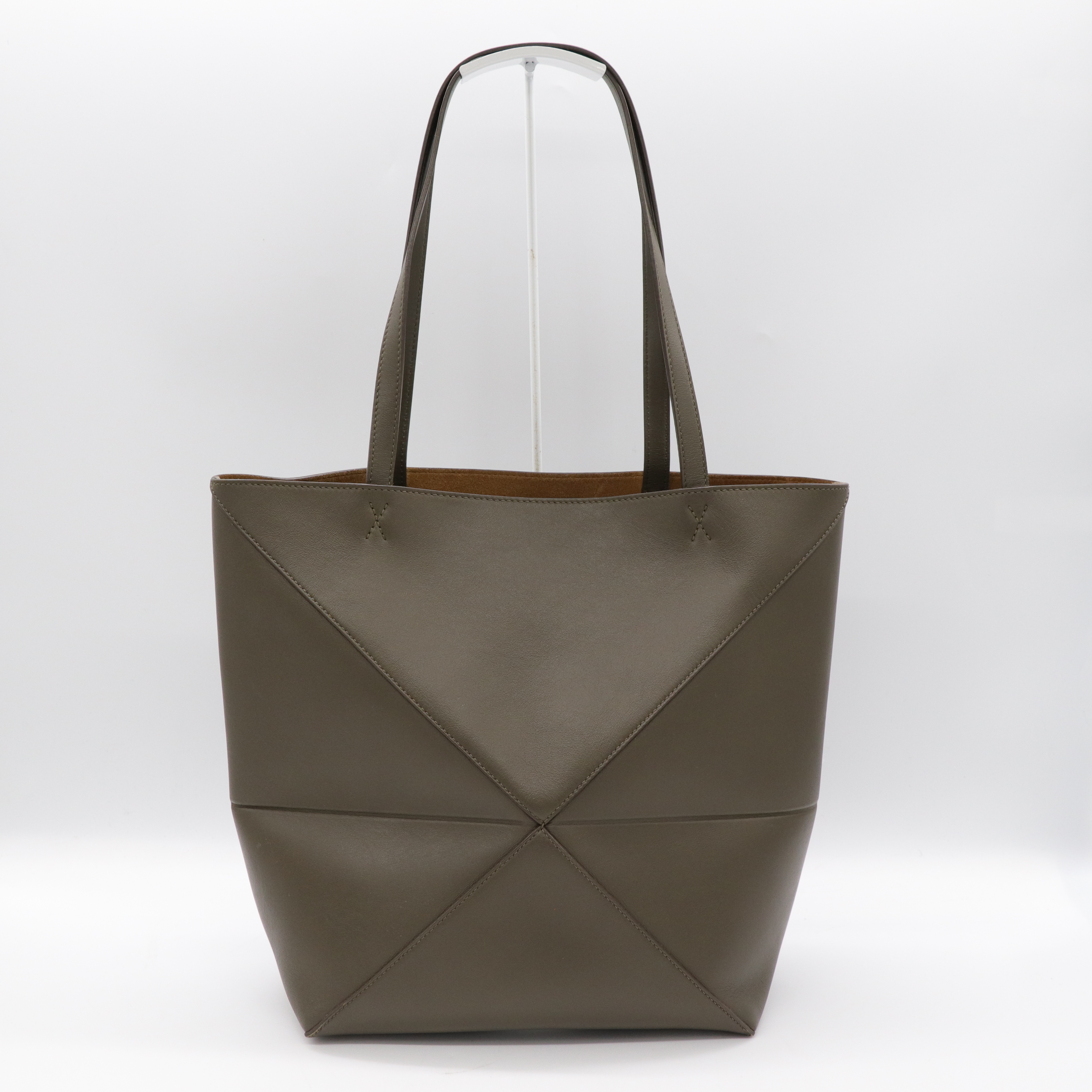 LOEWE 羅威 PUZZLE FOLD TOTE BAG 拼圖摺疊 灰綠色 肩背包 手提包-4