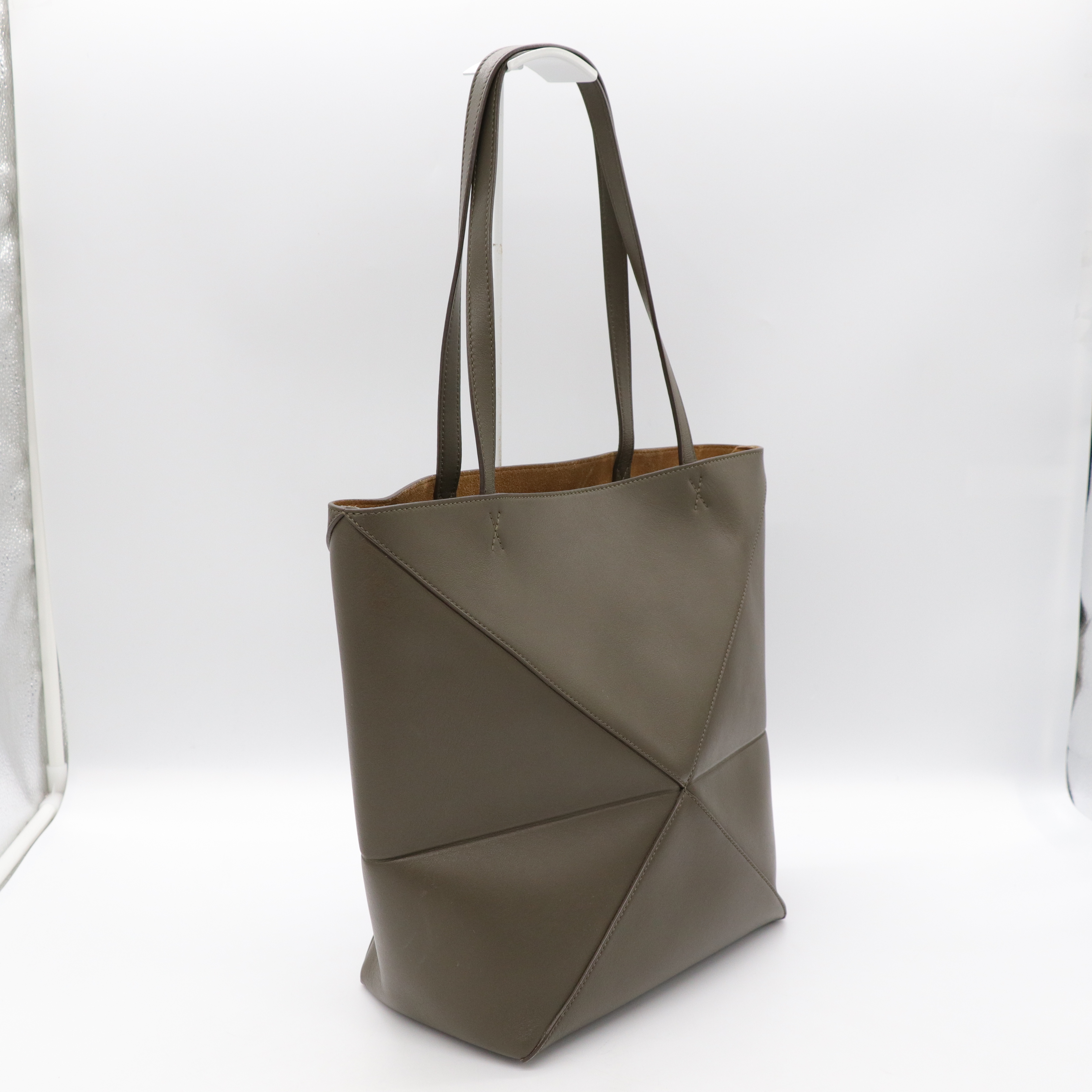 LOEWE 羅威 PUZZLE FOLD TOTE BAG 拼圖摺疊 灰綠色 肩背包 手提包-5
