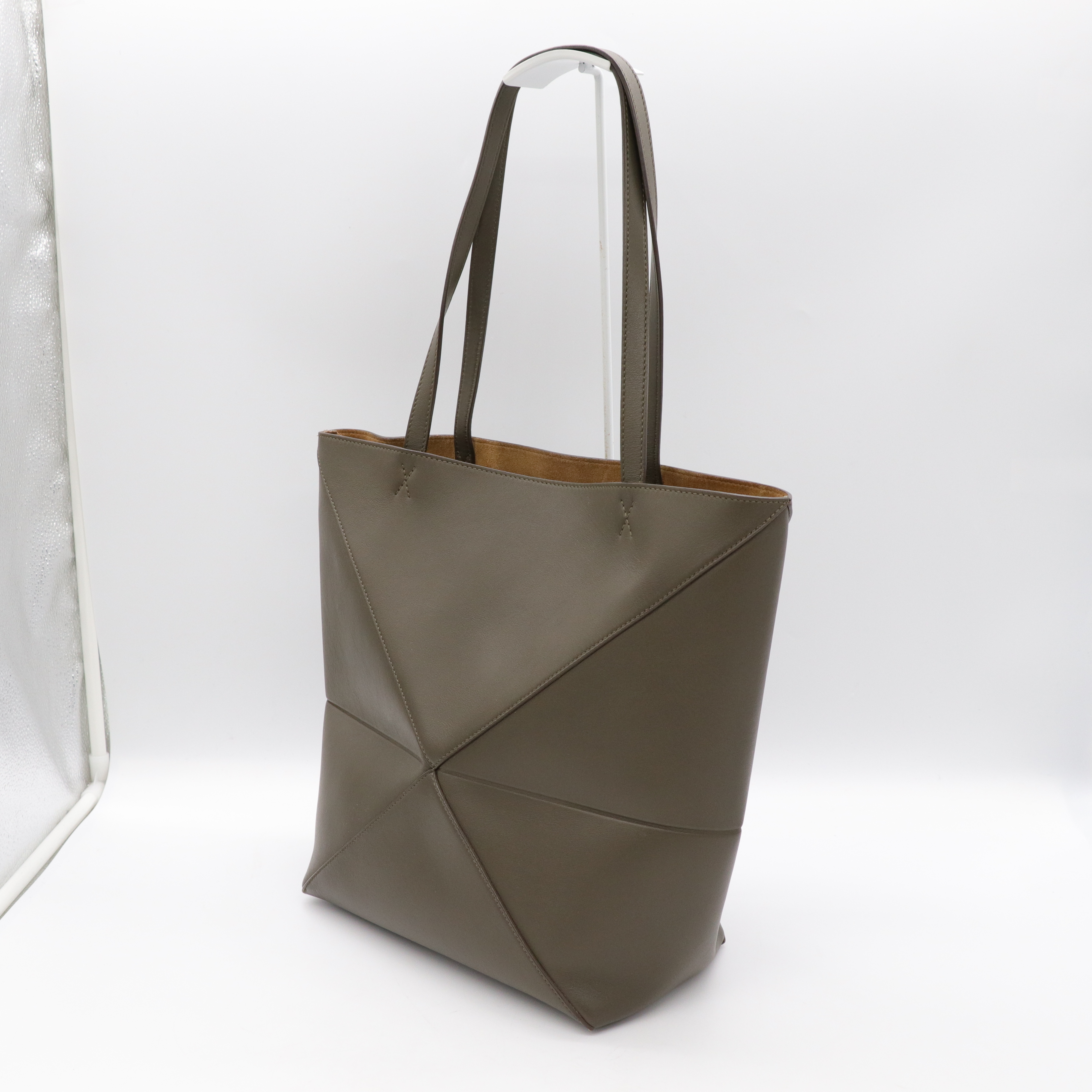 LOEWE 羅威 PUZZLE FOLD TOTE BAG 拼圖摺疊 灰綠色 肩背包 手提包-6