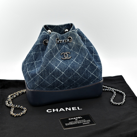 CHANELGabrielle DENIM 後背包 牛仔藍 鍊條