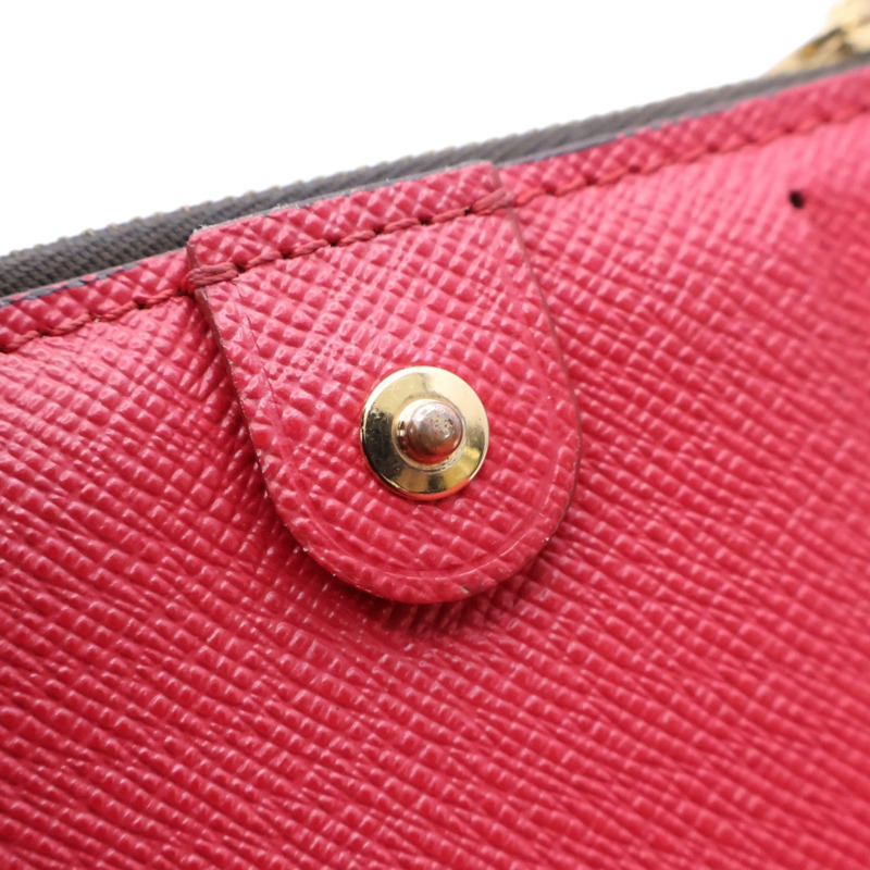 棕色 原花帆布 Lisa 扣式 短夾【LOUIS VUITTON LV 路易威登】 M13420-7