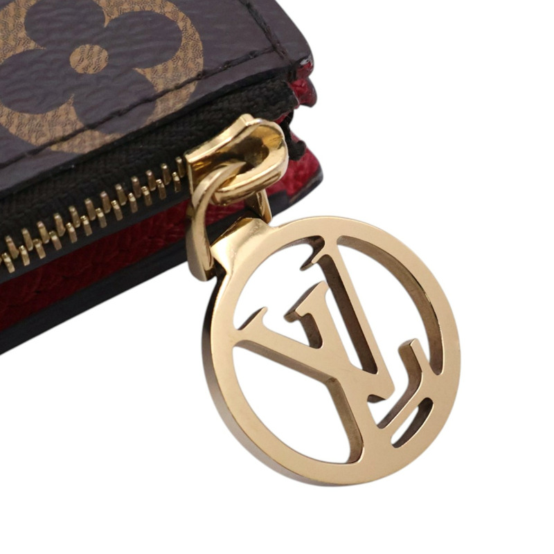 棕色 原花帆布 Lisa 扣式 短夾【LOUIS VUITTON LV 路易威登】 M13420-8
