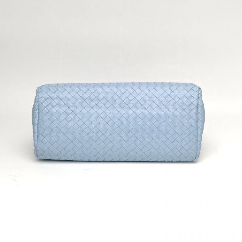 BOTTEGA VENETA Roma羅馬包小號31藍色牛皮鎢鋼扣肩背包-3