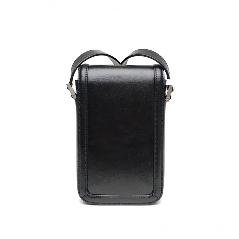 SAINT LAURENT 黑色牛皮銀扣Solferino相機包斜挎包-2