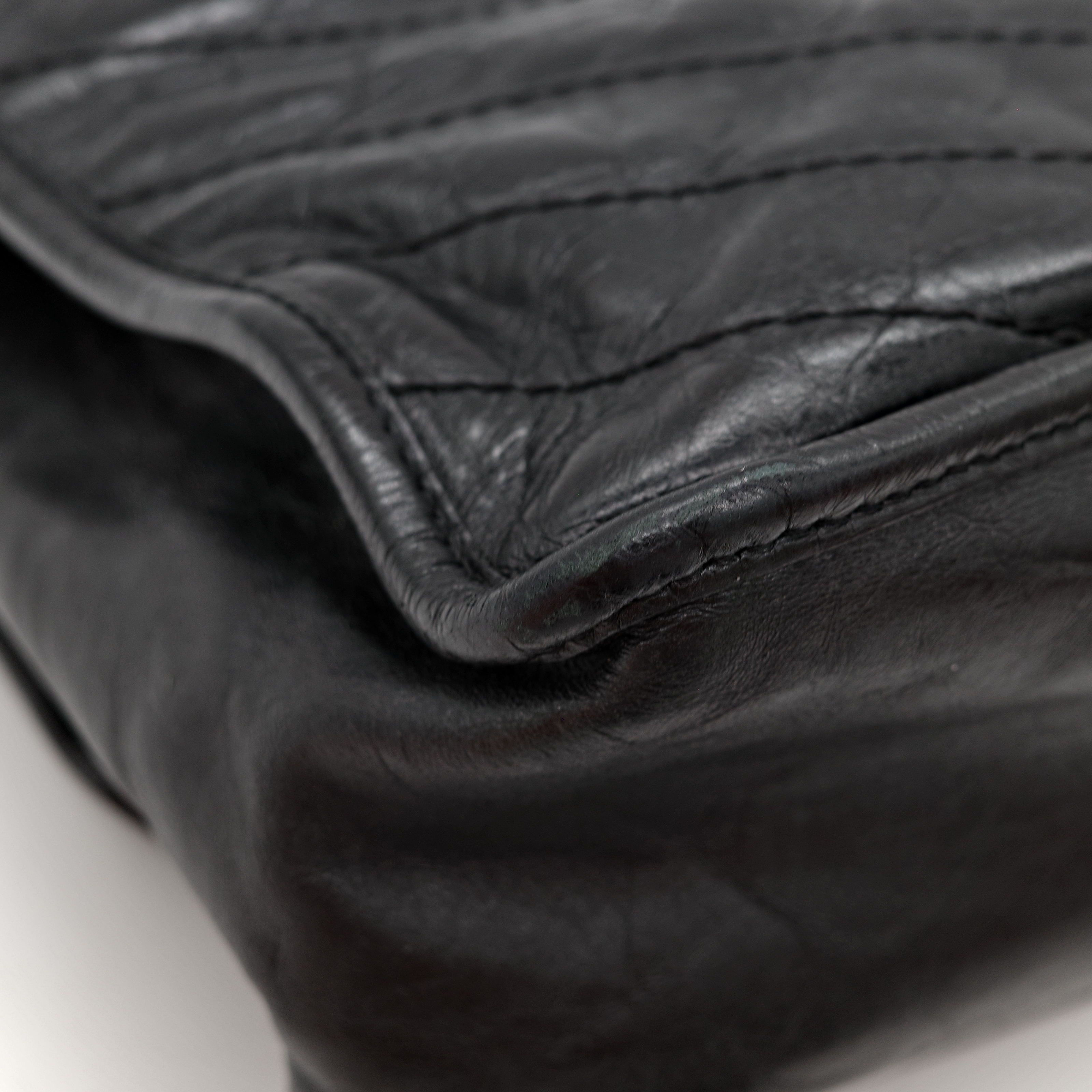 Saint Laurent YSL 聖羅蘭 黑色 BLACK NIKI 復古褶皺鏈條單肩包 翻蓋包-12