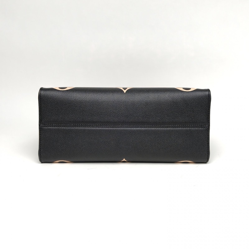 LOUIS VUITTON Onthego中號黑白牛皮晶片大Logo印花肩背包-3