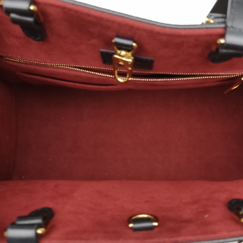 LOUIS VUITTON Onthego中號黑白牛皮晶片大Logo印花肩背包-4