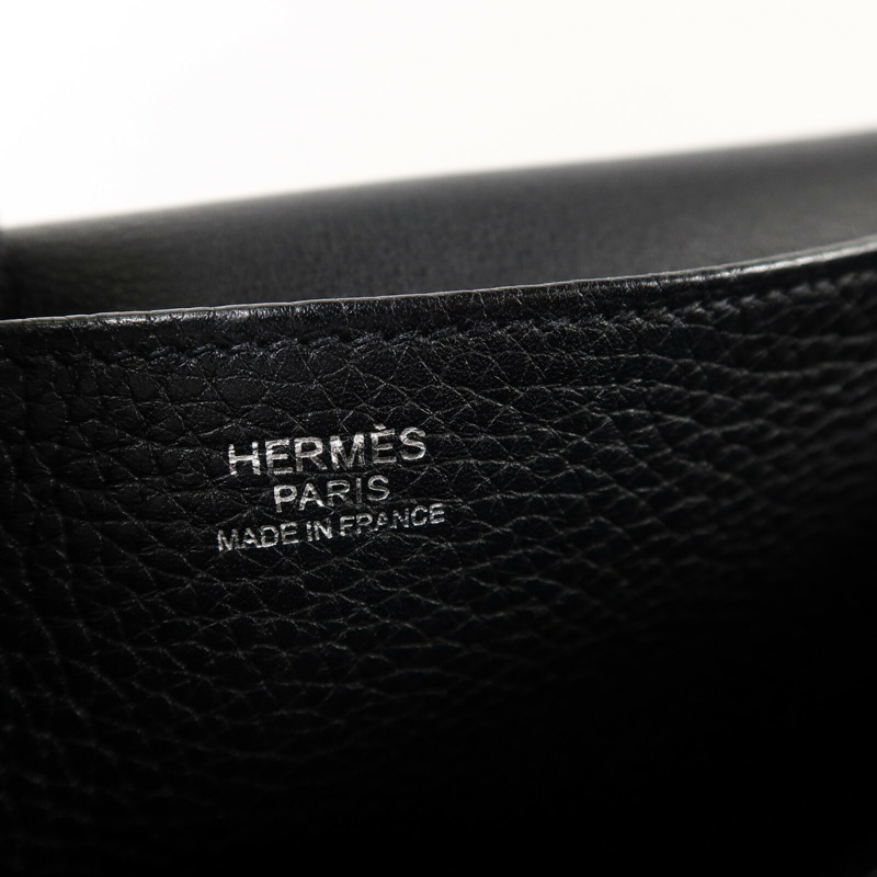 HERMES Clemence皮革Halzan 31手挽肩背兩用袋Noir-5