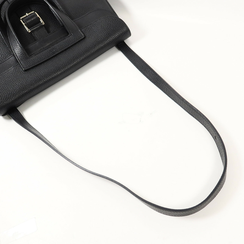 HERMES Clemence皮革Halzan 31手挽肩背兩用袋Noir-9