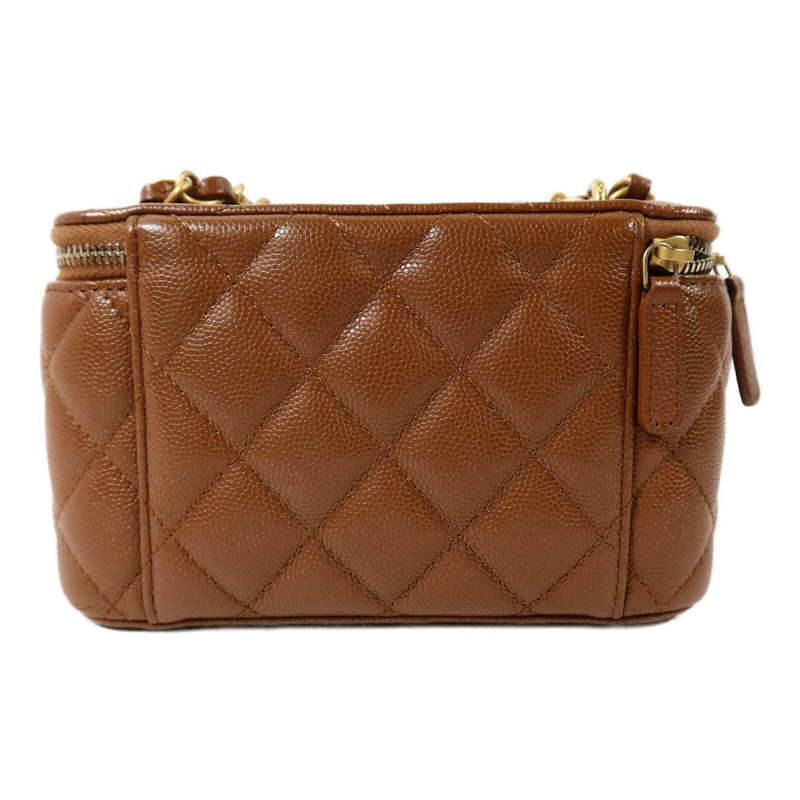 CHANEL 牛皮皮革Vanity Case鏈帶肩背袋-1