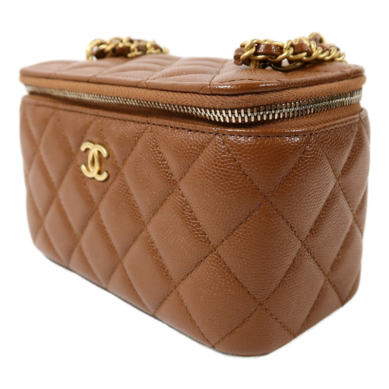 CHANEL 牛皮皮革Vanity Case鏈帶肩背袋-2