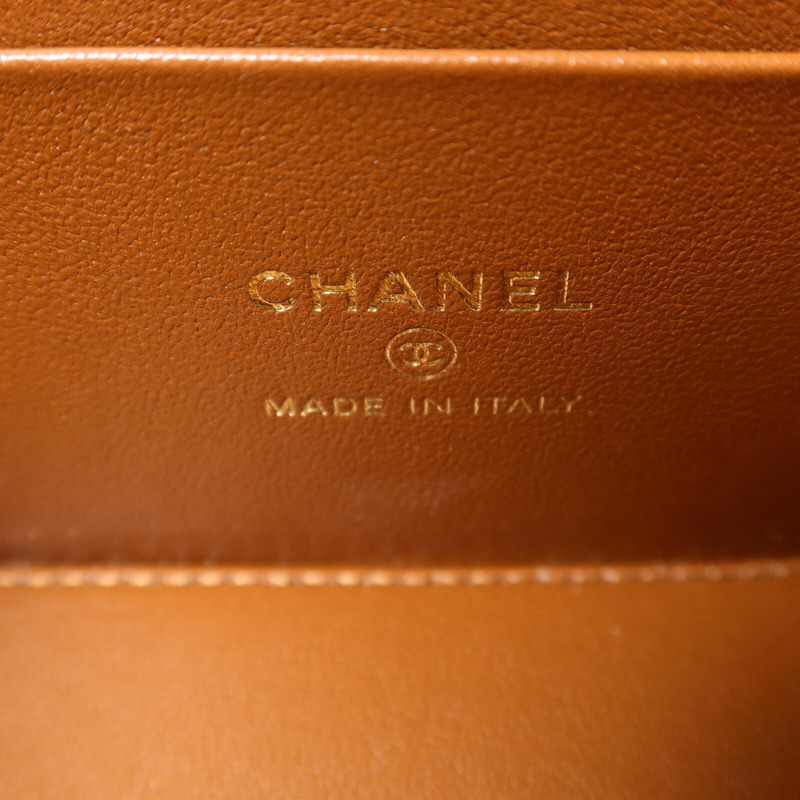 CHANEL 牛皮皮革Vanity Case鏈帶肩背袋-5