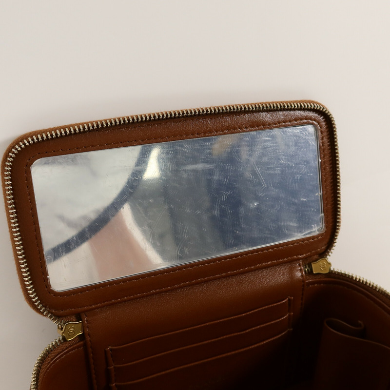 CHANEL 牛皮皮革Vanity Case鏈帶肩背袋-6