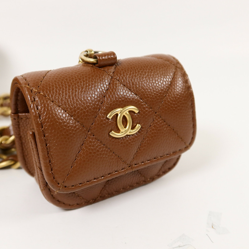CHANEL 牛皮皮革Vanity Case鏈帶肩背袋-10