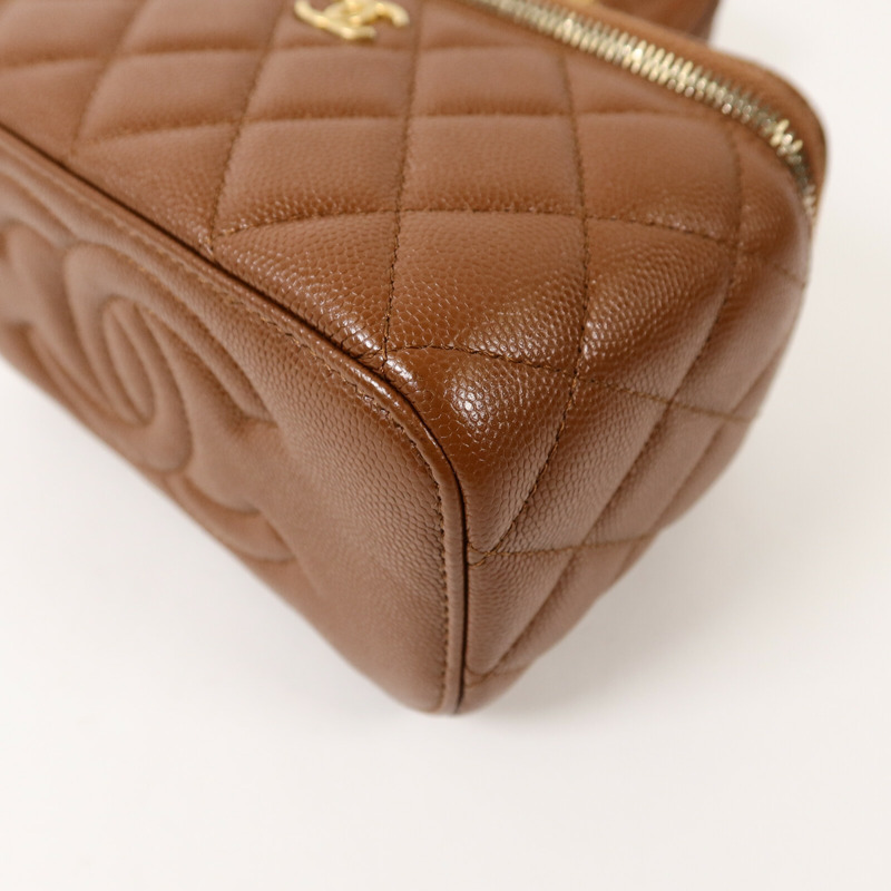 CHANEL 牛皮皮革Vanity Case鏈帶肩背袋-13