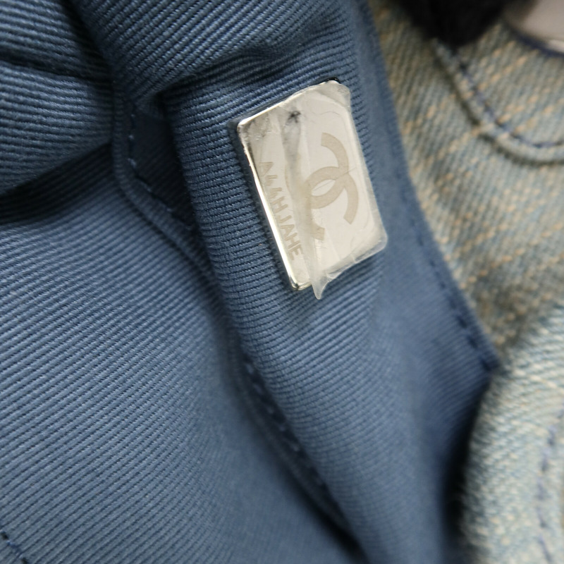 CHANEL 牛仔布Deauville MM手挽肩背兩用袋-8