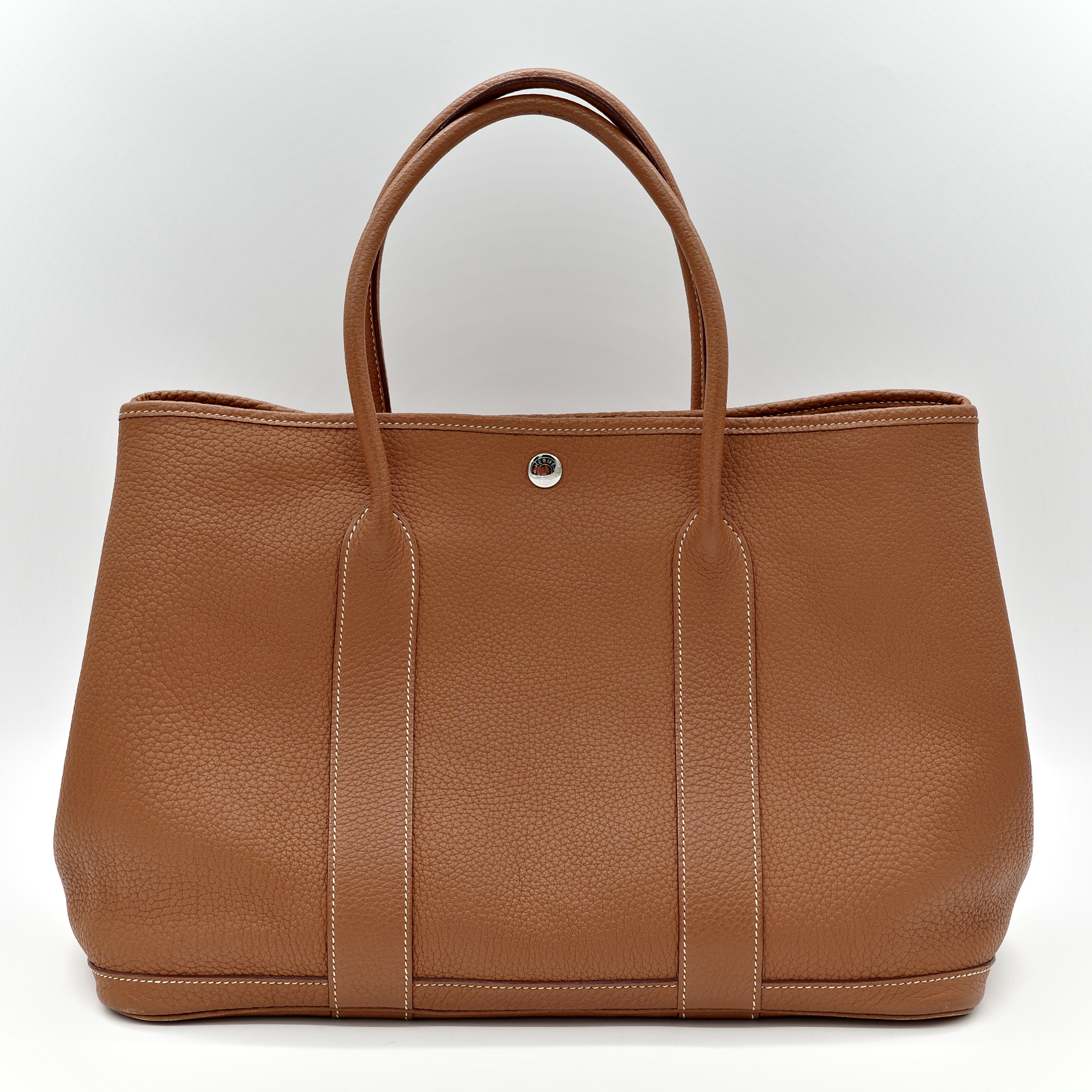Hermes 愛馬仕 Garden Party 花園包 36 金棕色銀扣 手提包-1