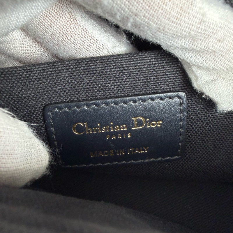 ✨99新🆕DIOR迪奧 30 Montaigne蒙田系列 Oblique刺繡老花滿印寬肩帶翻蓋皮革 小方包手提包單肩包斜挎包 藍色 底长17cm 💙正品-8
